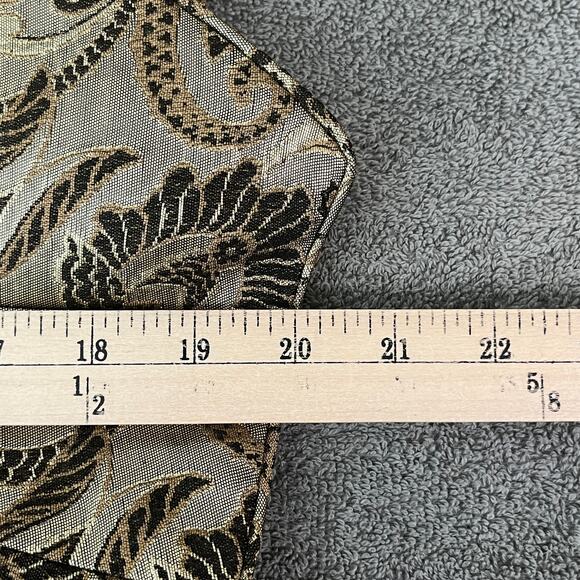 Kay Unger Blazer Jacket 4 Green Metallic Paisley Wool Blend Crop Art Old Money - Picture 9 of 10